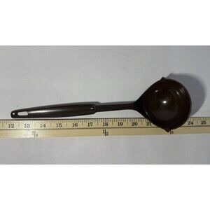 EKCO Vintage USA Brown Nylon Plastic Ladle 11" Serving Spoon Retro Kitchen